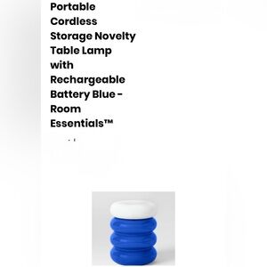 Room Essentials Blue LED Portable Lamp dimmable 3 settings jewelry holder opens